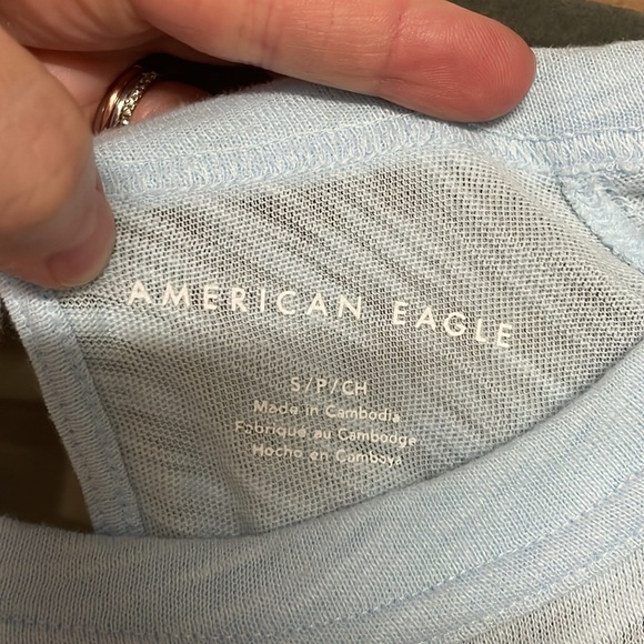 American Eagle Outfitters size Small Light Blue Short Sleeve Soft Baby Doll Tee - Picture 2 of 8